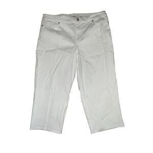 Gloria Vanderbilt Women's White Slimming Classic Rise Capri Jean Sz 16